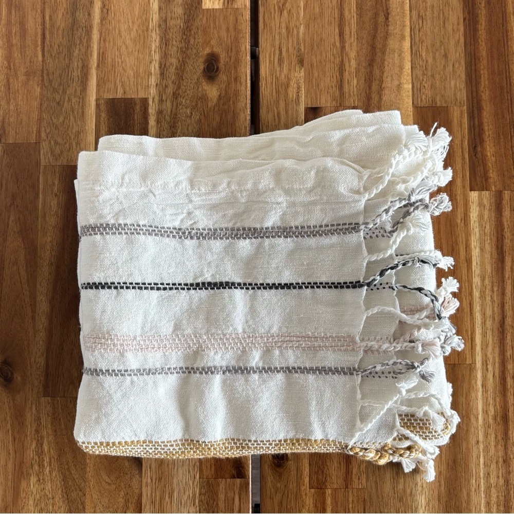 Hearth & Hand‎ With Magnolia Table Runner Linen Blend APPROX 20x90” Boho Rustic